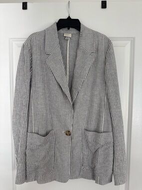 Striped Blue & White women's Blazer